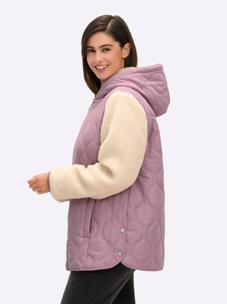 Steppjacke Langarm Mehrfarbig Mit Kapuze