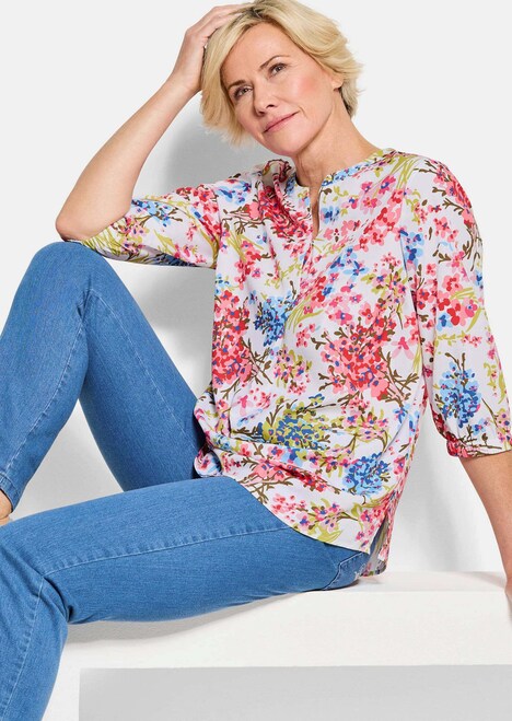 Schlupfbluse mit floralem Muster