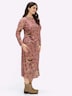 Mesh-Kleid Blumenkleid aus Mesh-Qualität Langarm Ohne Kragen