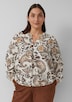 Strukturierte Viskosemix-Bluse mit All-over-Print