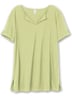 Longshirt Kurzarm Uni Ohne Kragen