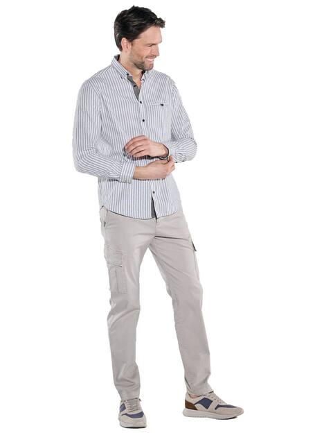 engbers Herren Langarm-Hemd gestreift , Oliv