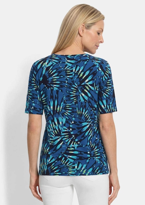 Baumwollshirt mit femininen Blüten