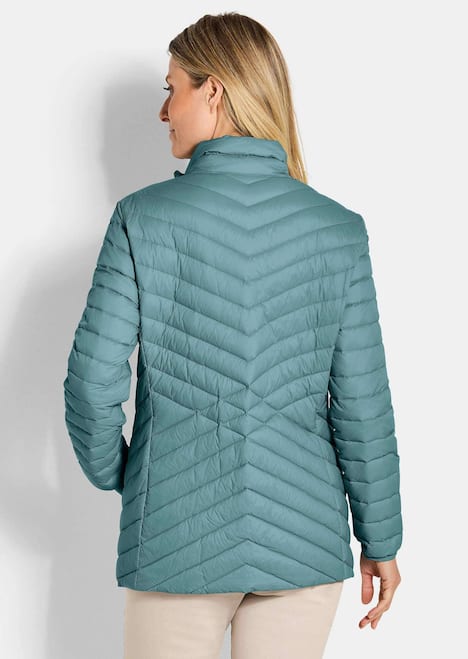 Herbstjacke mit Daunen, Stehkragen