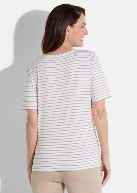 GOLDNER Shirt Gestreept shirt van viscose-jersey