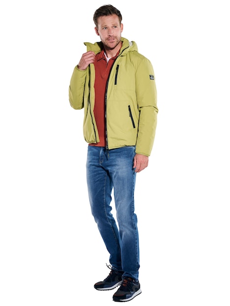 Herren Funktionsjacke mit Print-Futter aus Nylon , Khaki