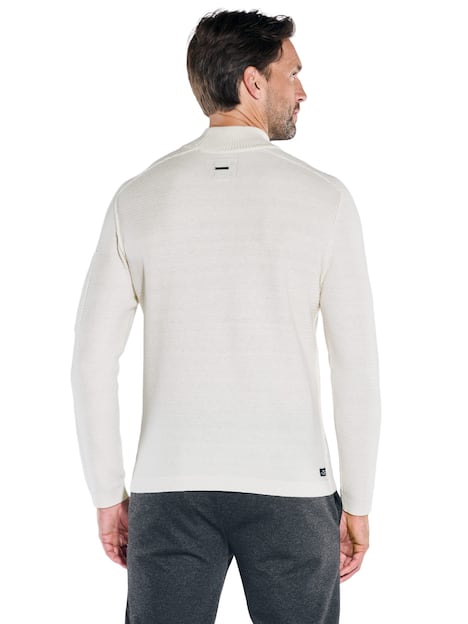 engbers Herren Pullover Polokragen , Naturweiss