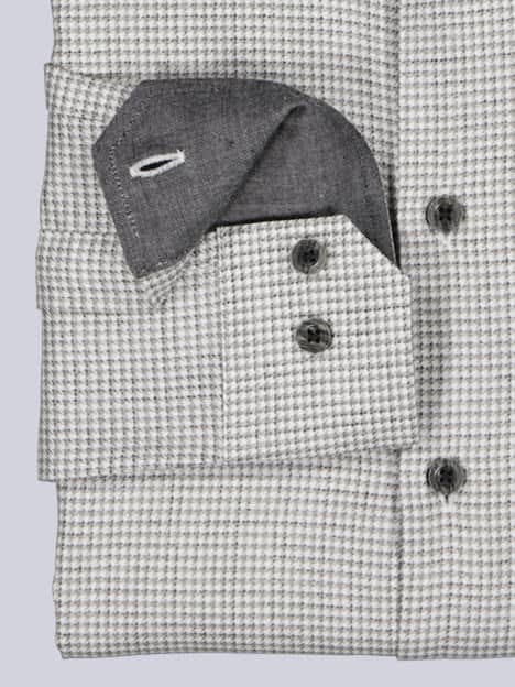 engbers Herren Hemd mit Hahnentrittmuster , Beige