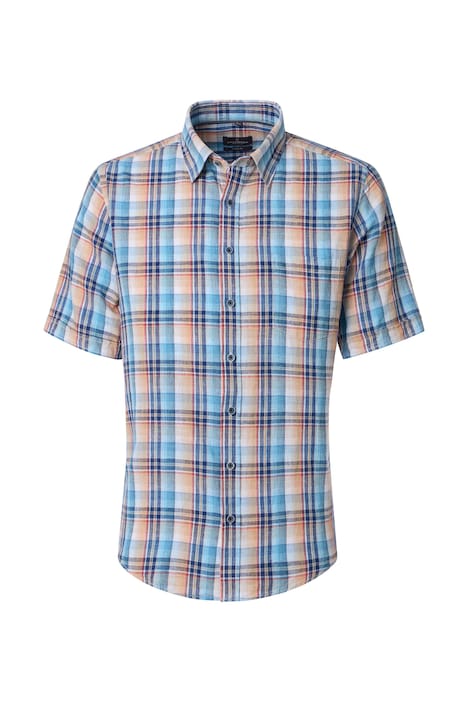 Leinenhemd Kurzarm kariert Casual Fit