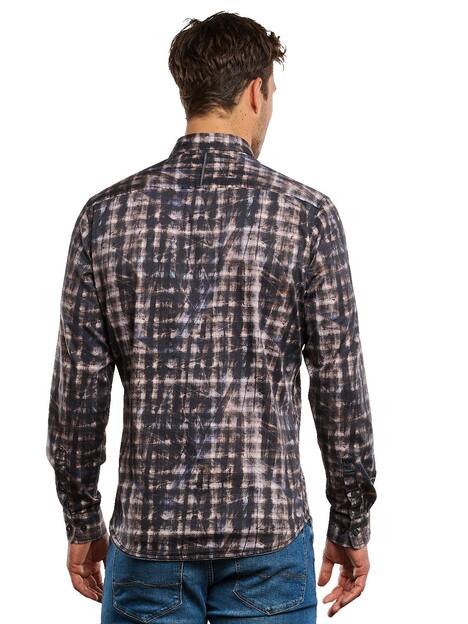 engbers Herren Langarm-Hemd mit Satin-Anteil , Schwarzbraun