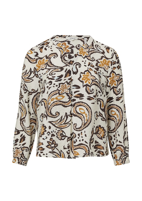 Strukturierte Viskosemix-Bluse mit All-over-Print