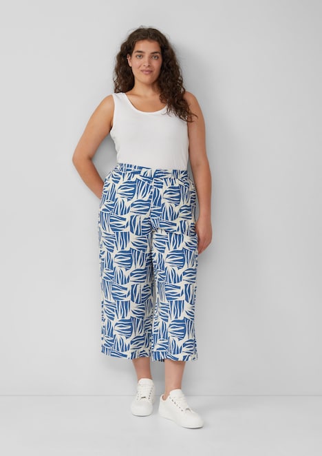 Culotte aus Viskosemix mit All-over-Print