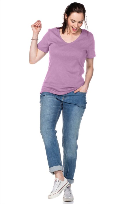 T-Shirt Kurzarm Uni Ohne Kragen