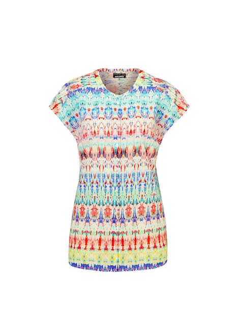 Kurzarm Printbluse für Damen multicolor