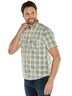 Herren Kurzarm-Hemd kariert , Hellgruen