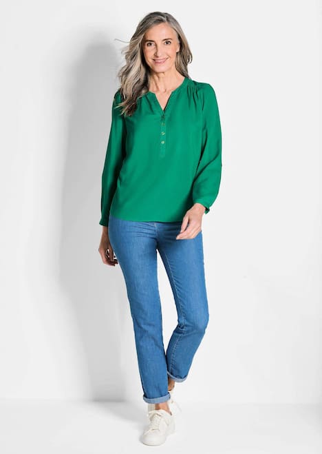 Elegante Viskosebluse mit V-Ausschnitt