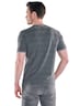 Herren Strukturiertes T-Shirt im Streifendesign , Dunkelgrau