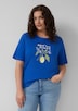 Baumwoll-T-Shirt mit Frontprint und Pailletten