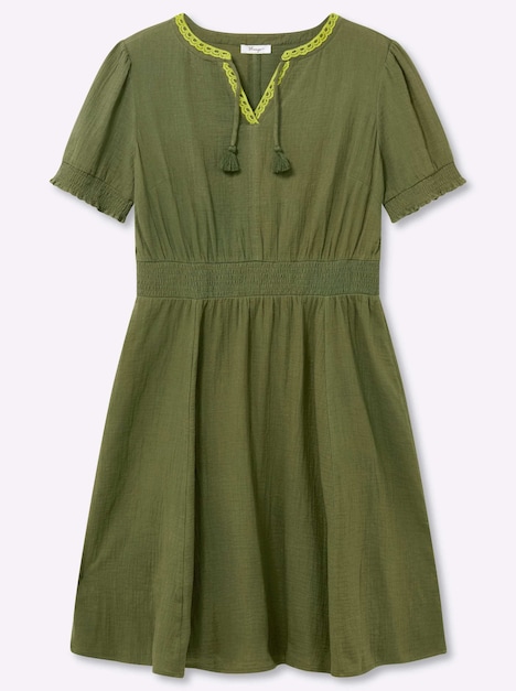 Kleid Kurzarm Ohne Kragen