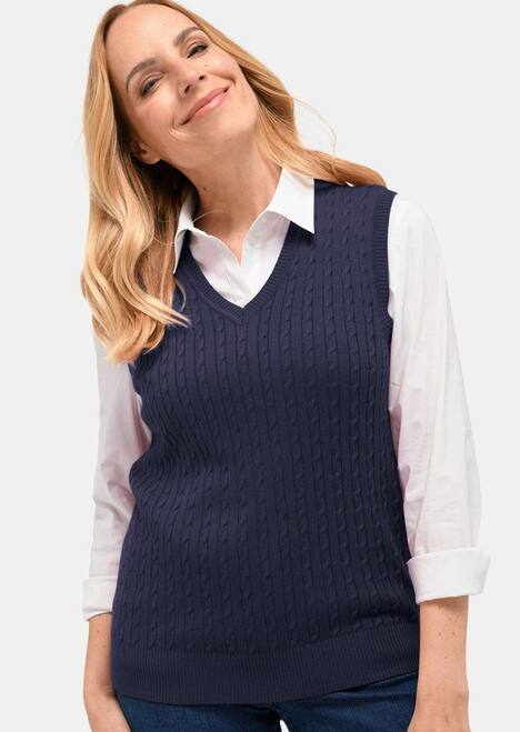 Pullunder mit zeitlosem Zopfmuster