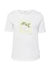 Baumwoll-T-Shirt mit Frontprint und Pailletten