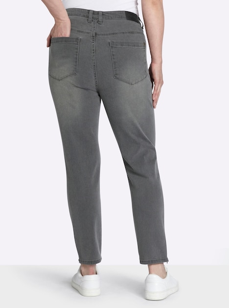 Jeans Slim-fit-Jeans mit Zipper am Saum normal Formbund