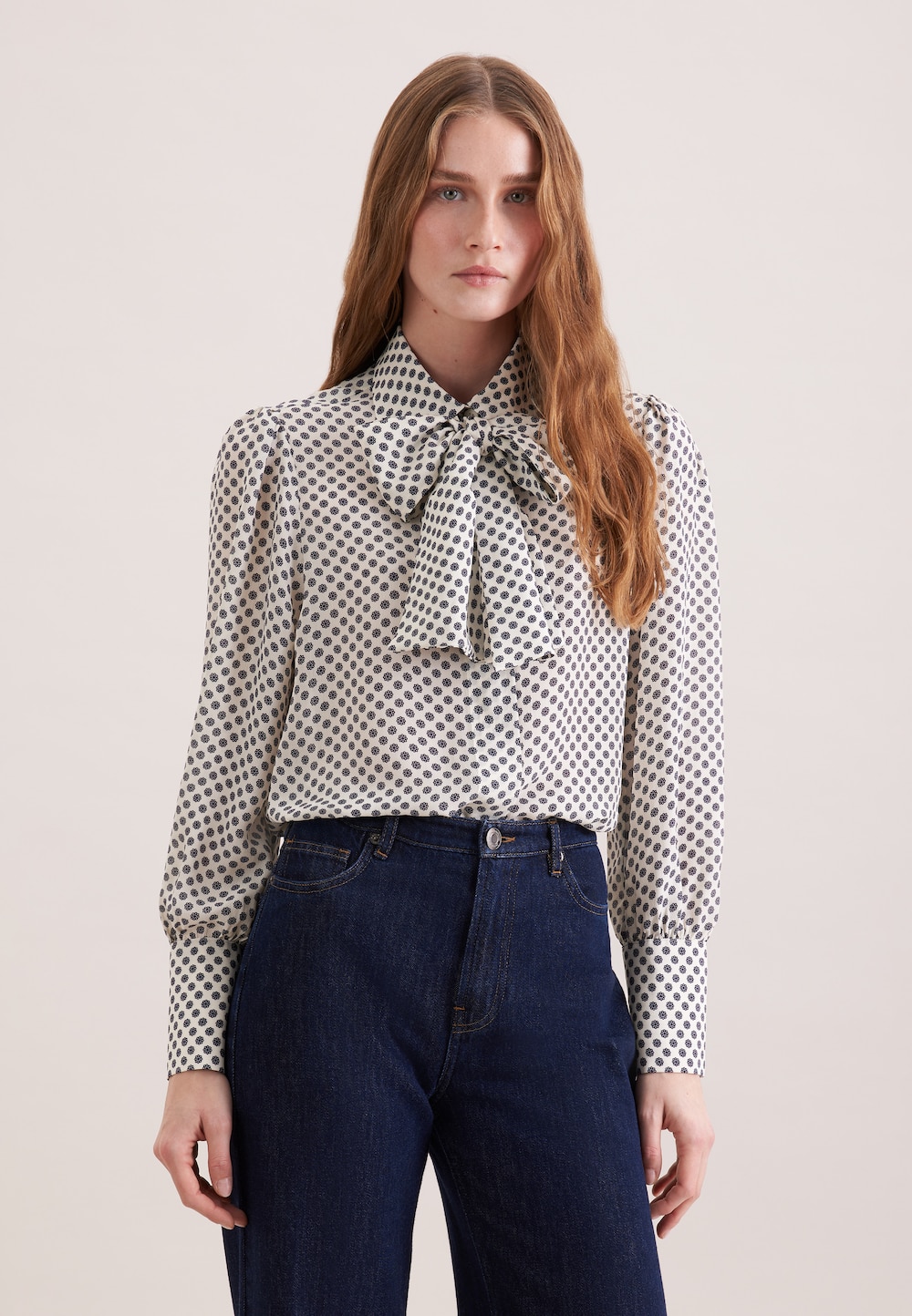 Damen Ausgestellte Bluse - Druck