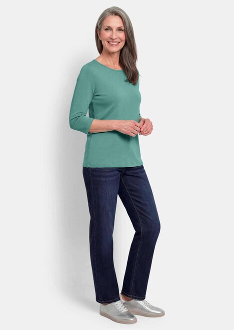 Basic shirt met boothals