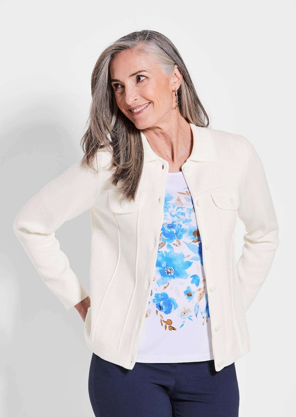 Strickjacke in Jeans Optik