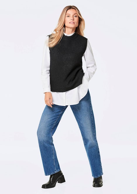 Edler Rippstrick Pullunder, Stehkragen