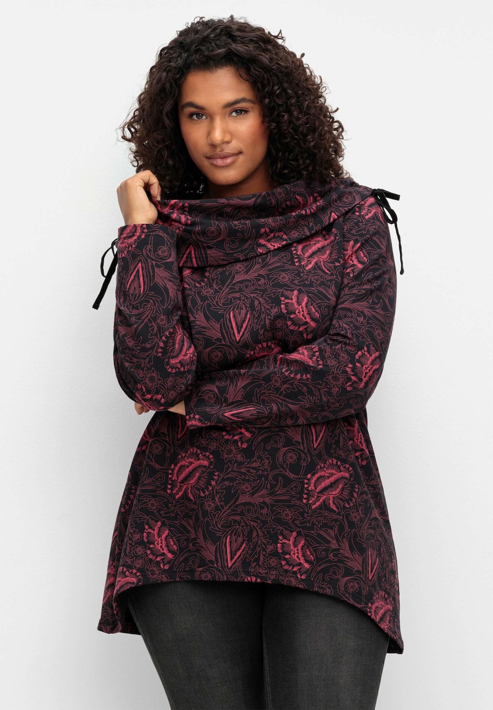 Sweatshirt Langarm Sonstiges Muster Schalkragen