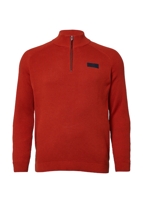 Pullover aus Strukturstrick mit Troyer-Kragen