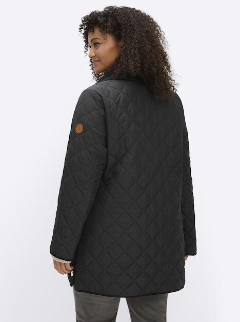 Steppjacke Steppjacke mit Cord-Akzenten Langarm Umlegekragen
