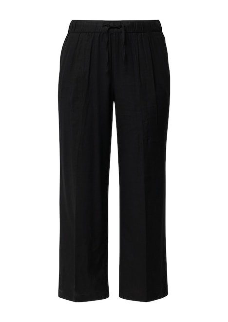 Wide-Leg-Hose aus Leinenmix mit elastischem Bund
