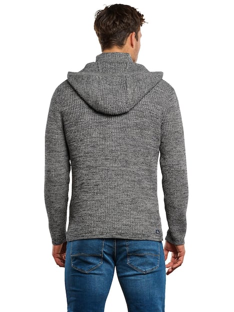 engbers Herren Strick-Sakko strukturiert , Kieselgrau