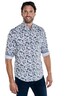 Herren Langarm-Hemd gemustert , Oliv