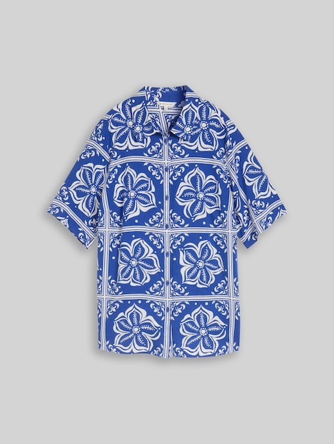 Loose Fit Bluse mit Leinenanteil