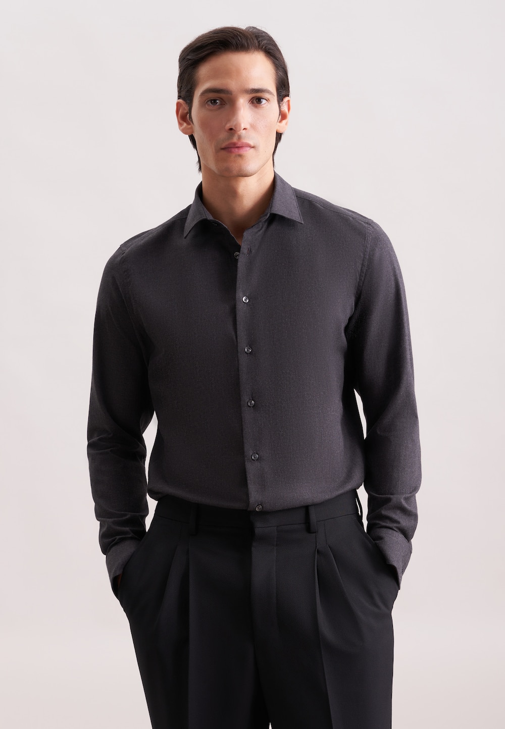 Herren Flanellhemd - Uni