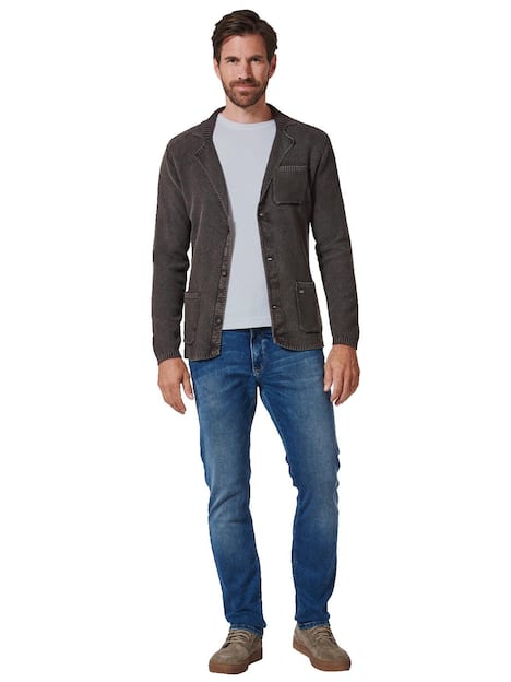 engbers Herren Strick-Sakko uni , Schwarzbraun