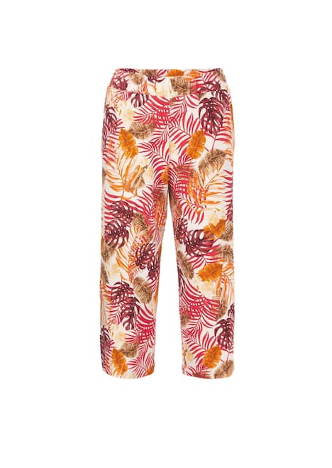 GOLDNER Broek met print Zomerse gedessineerde broek