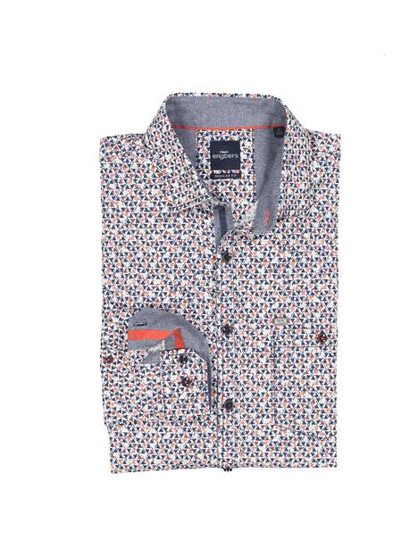 engbers Herren Langarm-Hemd gemustert , Rot