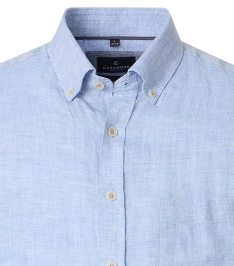 Leinenhemd Kurzarm uni Casual Fit