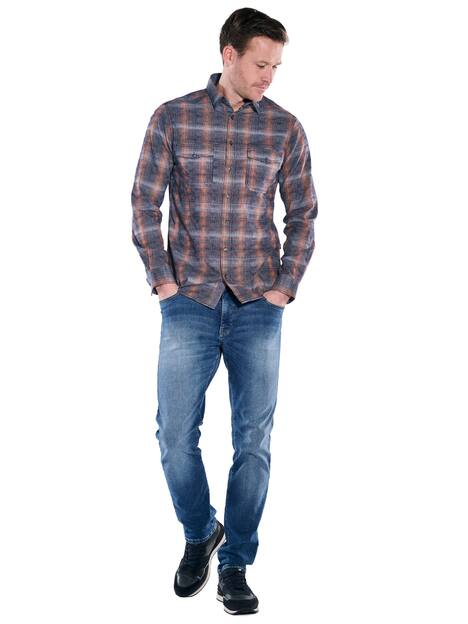 engbers Herren Karohemd , Dunkelorange