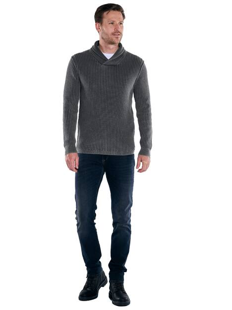 engbers Herren Pullover mit Schalkragen , Anthrazit