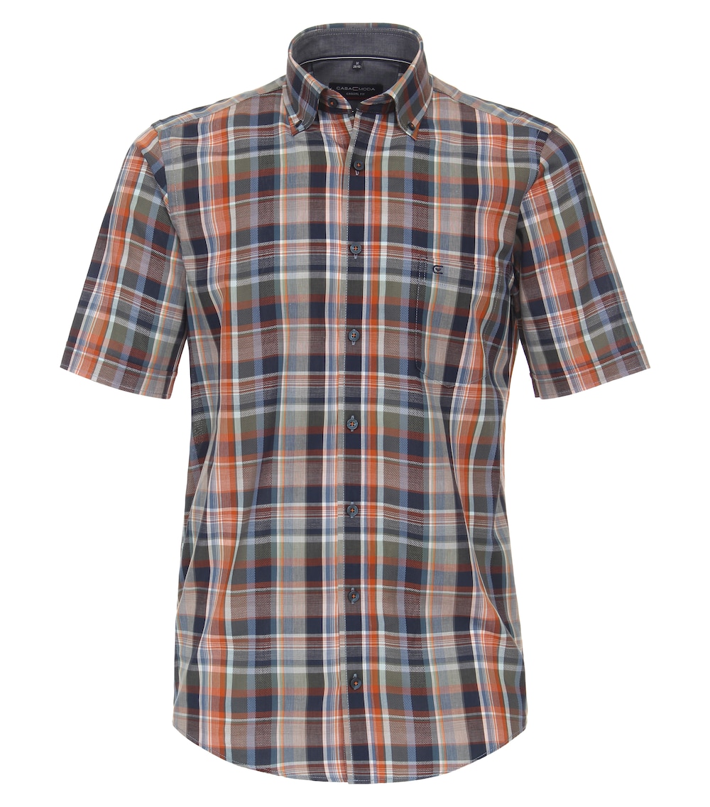 CASAMODA Freizeithemd Kurzarm kariert Casual Fit