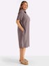 Leinenkleid Kurzarm Hemdkragen