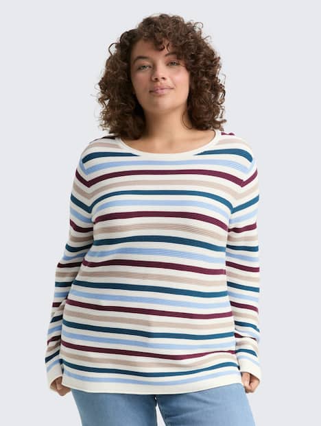 Tom Tailor Women PLUS Pullover & Strickjacken Plus Size - Strickpullover aus Bio-Baumwolle