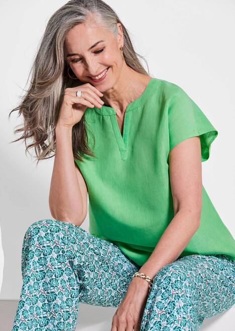 Luchtige zomerblouse van linnenmix