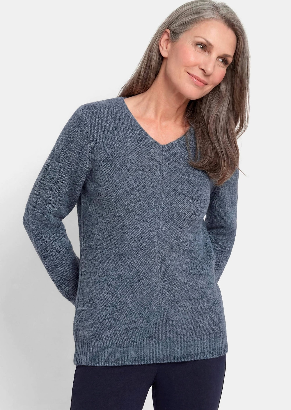 Strickpullover mit V-Ausschnitt