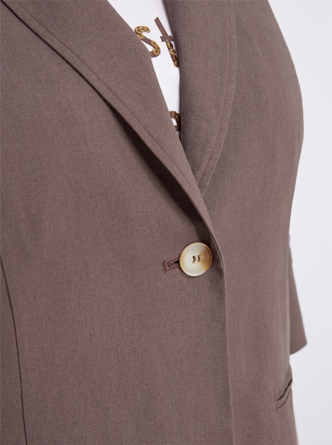 Leinen-Blazer 3/4-Arm Reverskragen